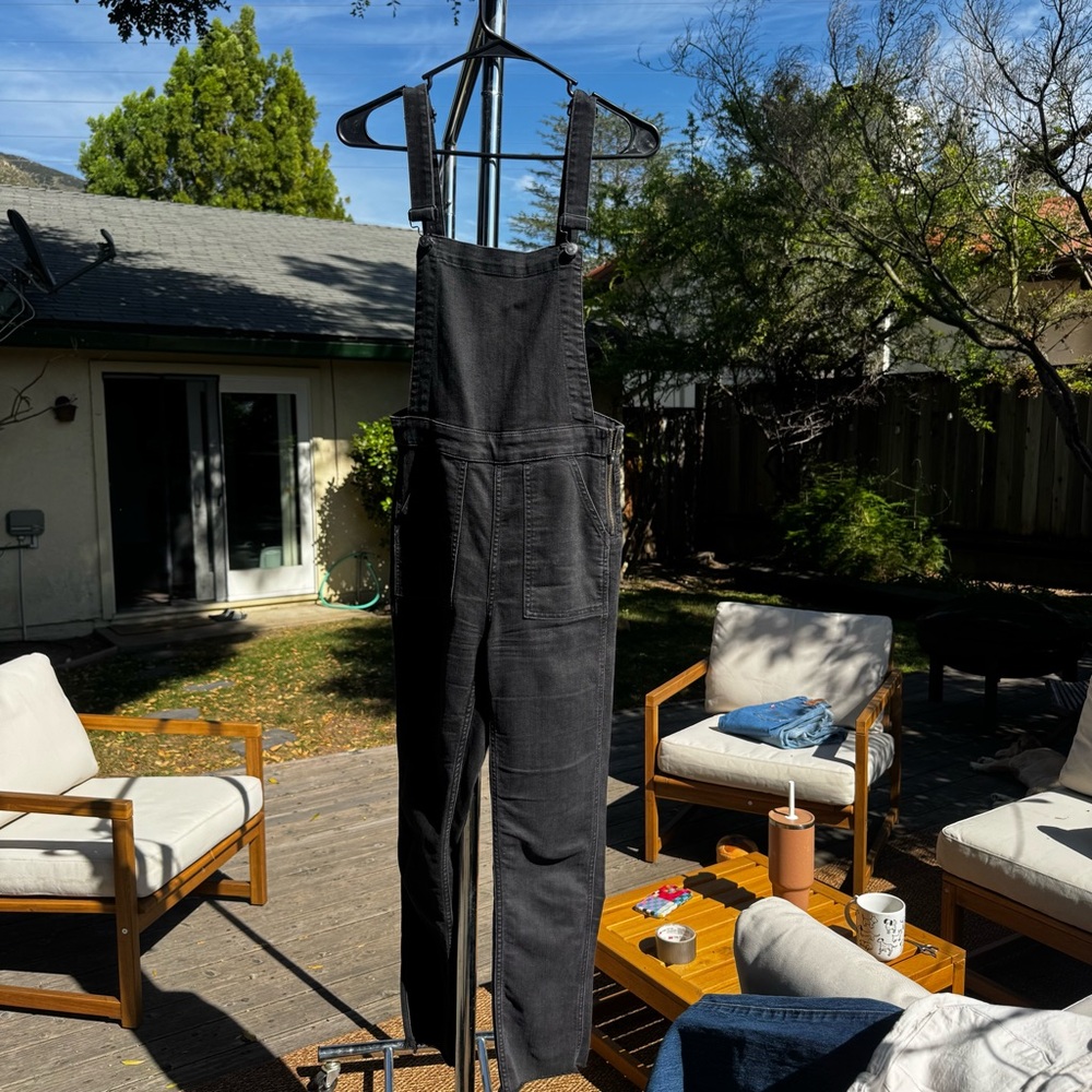 Madewell Women's Black Denim Backless Overalls